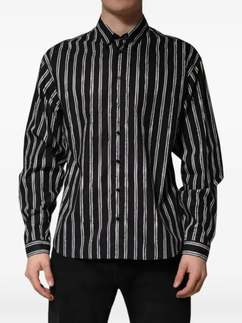 Dolce & Gabbana stripe-print cotton shirt Black GOLDDRESSSHIRT