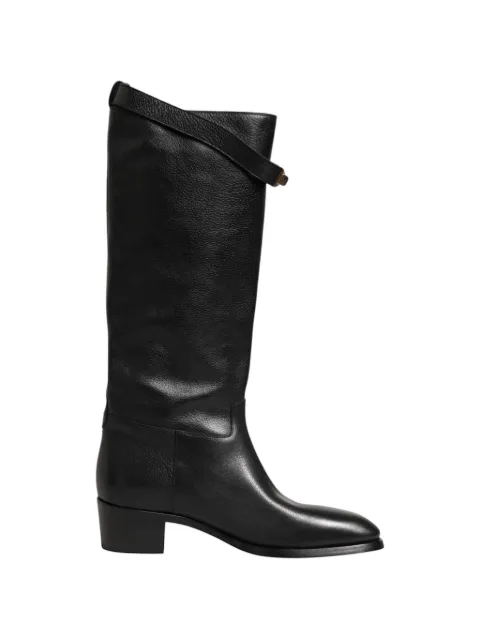 Dolce & Gabbana logo-plaque knee-high boots Black MV7907