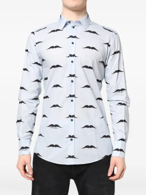 Dolce & Gabbana Martini moustache-print shirt Blue G5CY5T