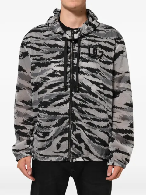 Dolce & Gabbana camouflage-print hooded jacket Grey G9WJ5T