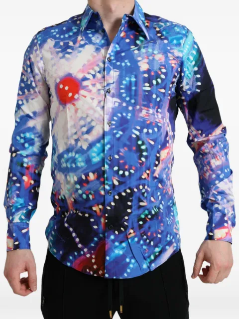 Dolce & Gabbana Luminarie Martini printed shirt Blue TSH84702