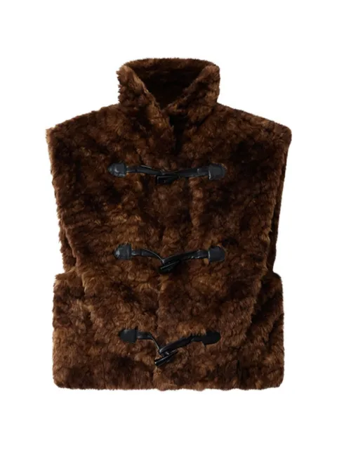 MARANT ÉTOILE faux-fur duffle vest Brown GI0088FAD3A01E