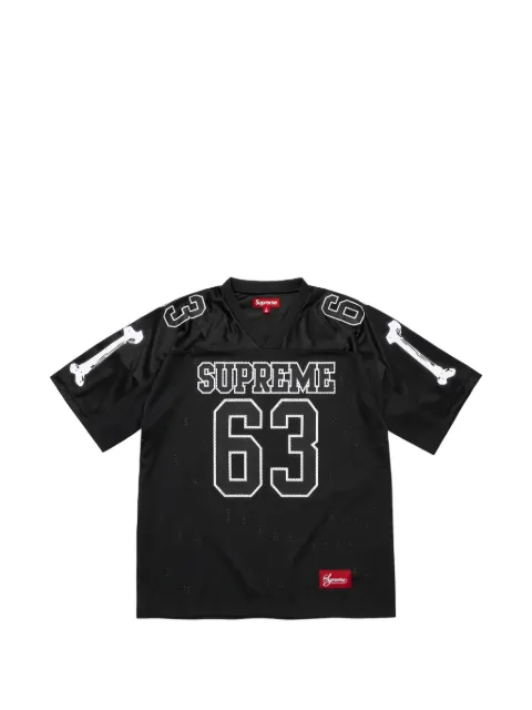 Supreme bones graphic-print Football jersey T-shirt Black FW25KN15