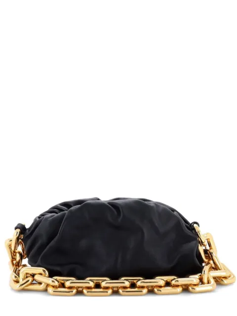 Bottega Veneta Pre-Owned The Chain Pouch Leather Teen shoulder bag Black VJY85NC0SQFAW01J