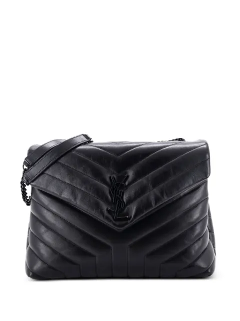 Saint Laurent Pre-Owned Loulou Matelasse Chevron Leather Medium shoulder bag Black VJOS8YDXEAOBBYL3