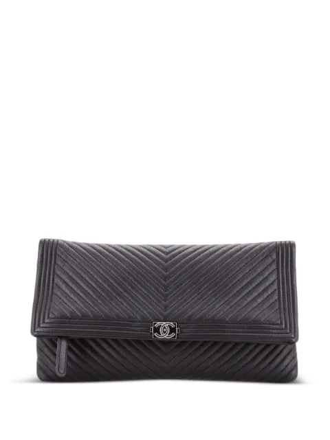 CHANEL Pre-Owned Boy Beauty CC Chevron Leather clutch bag Black I6ZETTXKNWGQAWZ2