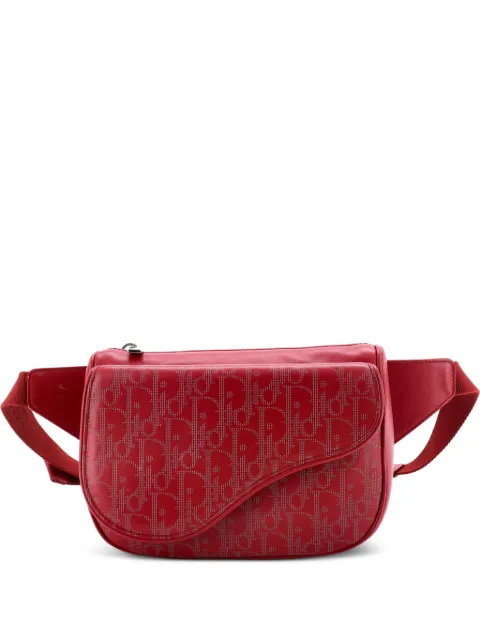 Christian Dior Pre-Owned World Tour Saddle Oblique Galaxy Leather belt bag Red XA19ADNFBCPIV5MD
