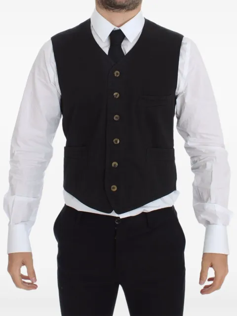 Dolce & Gabbana button-up V-neck waistcoat Black DOL10076