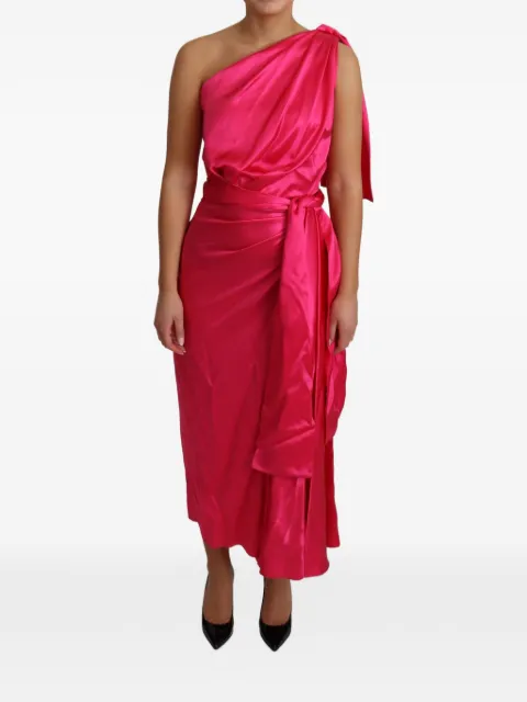 Dolce & Gabbana one-shoulder draped maxi dress Pink 7586936127703