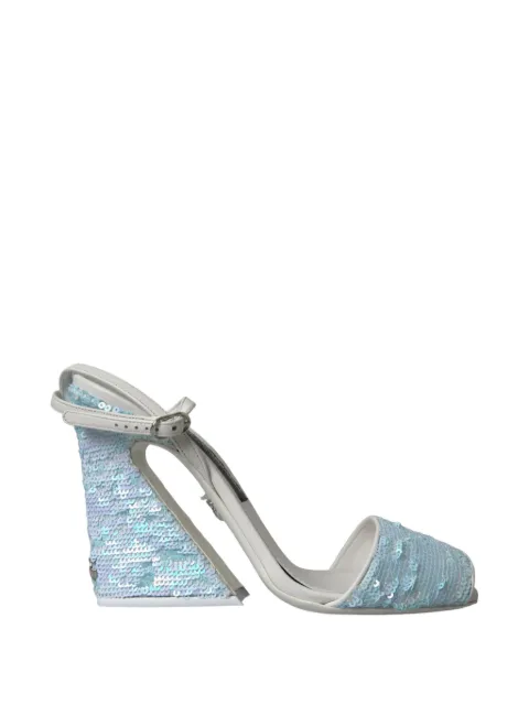 Dolce & Gabbana sequin-embellished ankle-strap sandals White CR0739