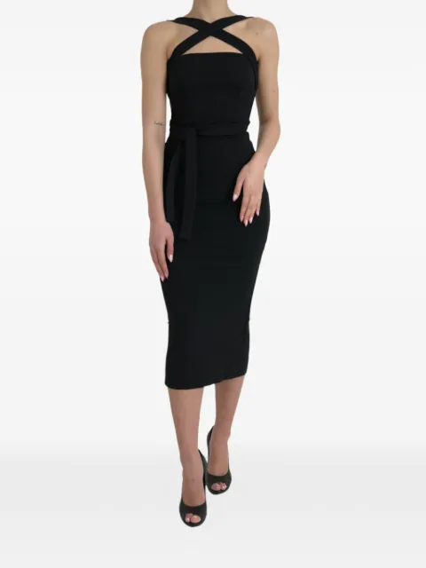 Dolce & Gabbana criss-cross halter-neck dress Black 8054802836024