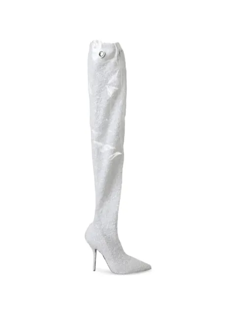Dolce & Gabbana sequin-embellished pointed-toe boots White CU1294AY641