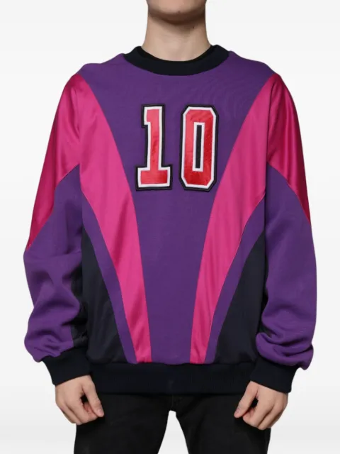 Dolce & Gabbana colorblocked patch-detail sweater Purple G9BEFTG7O2N