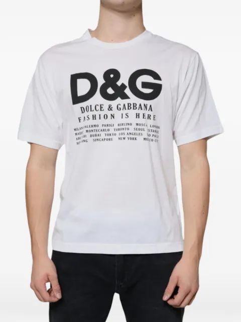 Dolce & Gabbana Fashion Is Here logo-print T-shirt White G8QI4TFU7EQ
