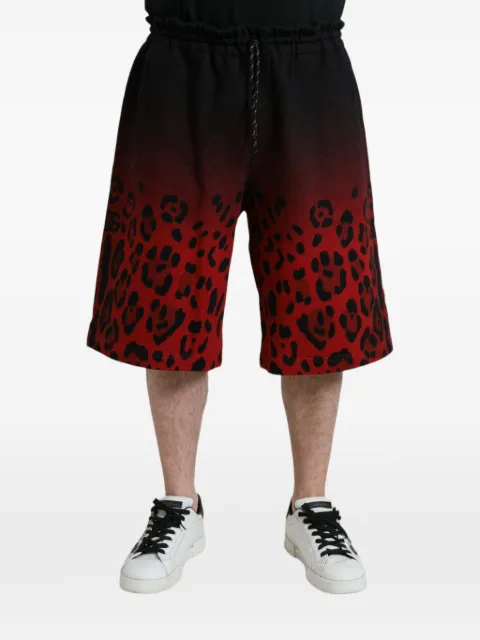 Dolce & Gabbana leopard-print ombré shorts Black GW8UHTFSFAG