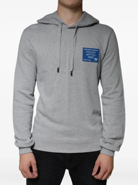 Dolce & Gabbana logo-patch hoodie Grey G9JI6ZG7LTUN0000