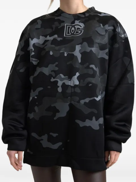 Dolce & Gabbana camouflage-print logo-print sweater Black F9L06TG7G8P