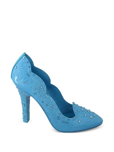 Dolce & Gabbana crystal-embellished floral-design pumps Blue LA7270