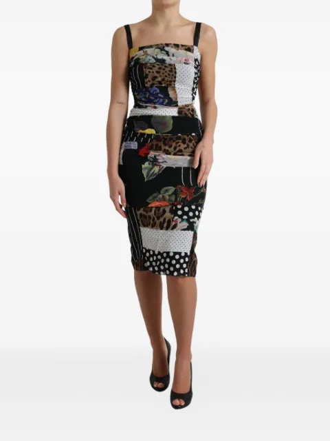 Dolce & Gabbana patchwork floral-print midi dress Black F6P0RTGDZ38S9000