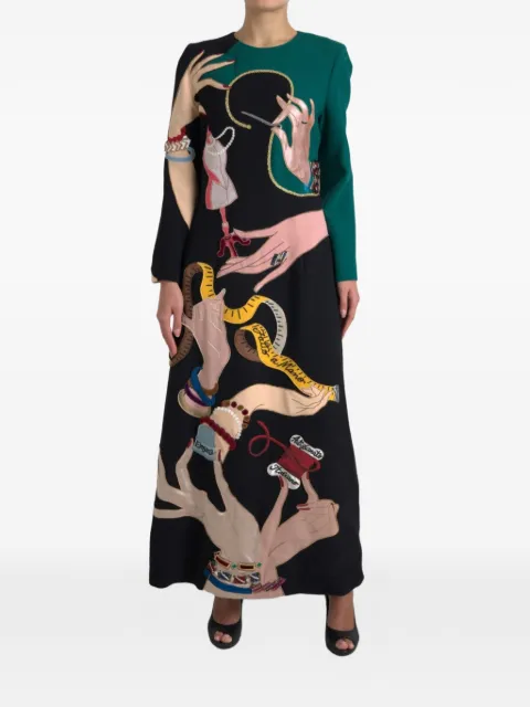 Dolce & Gabbana embroidered A-line maxi dress Black DR28730