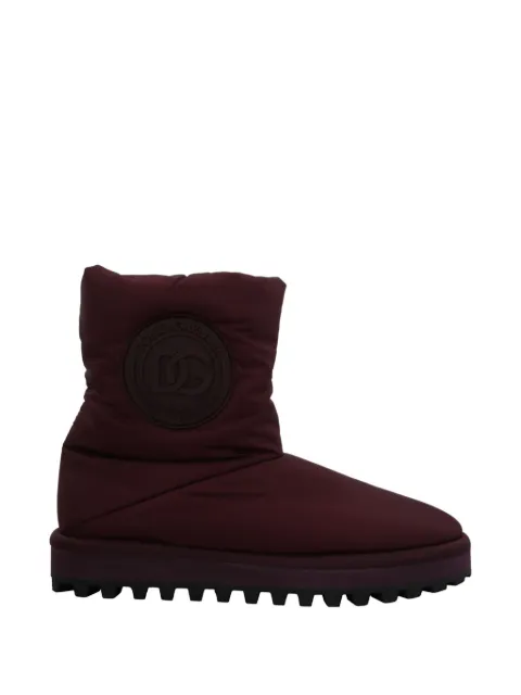 Dolce & Gabbana padded logo-patch boots Red CS1904