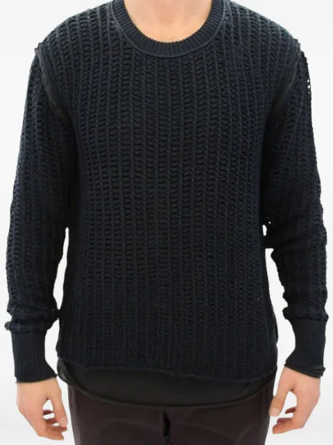 Dolce & Gabbana netted textured-knit sweater Blue GTH10687