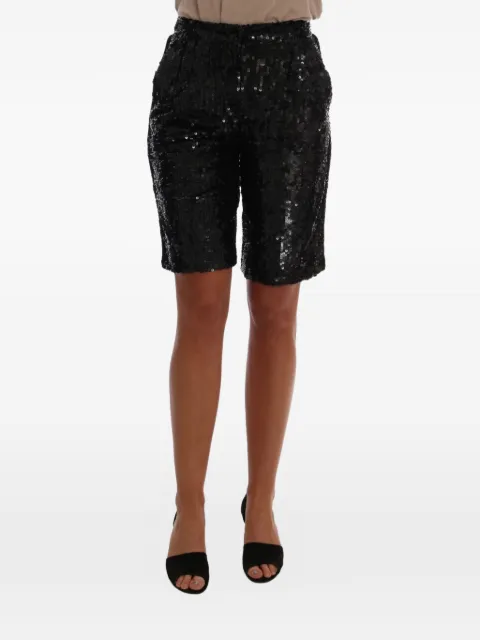 Dolce & Gabbana sequin-embellished knee-length shorts Black 8058349171273