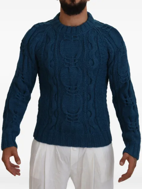 Dolce & Gabbana cable-knit wool sweater Blue TSH83882
