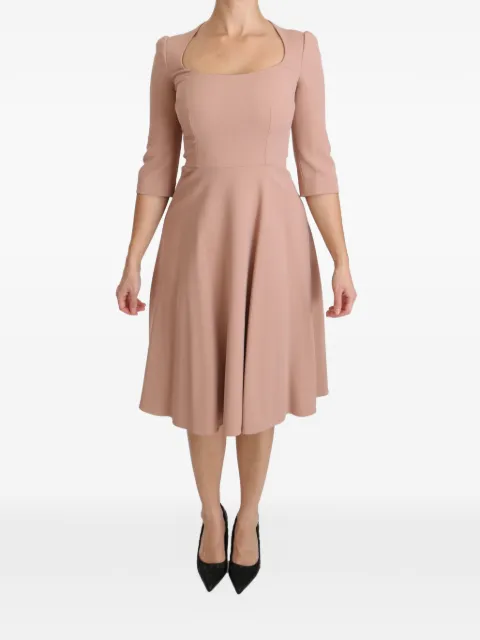 Dolce & Gabbana A-line square-neck midi dress Neutrals F6G9BT