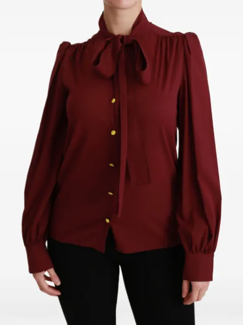 Dolce & Gabbana bow-tie puff-sleeve blouse Red F5P96TFU1NU