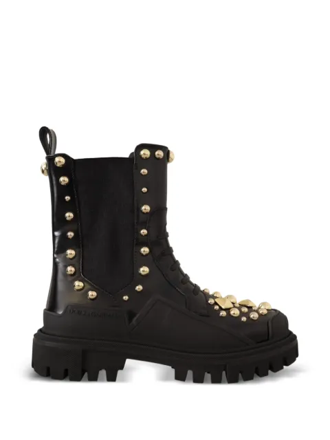 Dolce & Gabbana studded leather combat boots Black CK2052AB613
