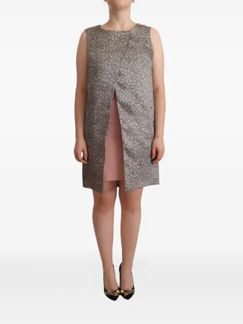 'Comeforbreakfast' pebble-print A-line mini dress Neutrals DR28568