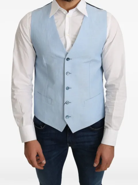 Dolce & Gabbana V-neck button-up waistcoat Blue 5045