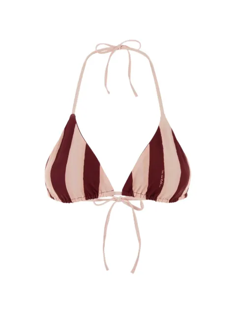 FENDI striped triangle-cup bikini top Red FXBA67AWJD