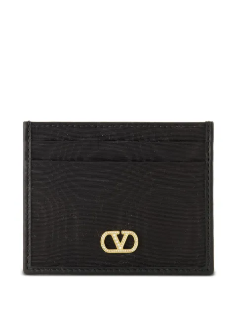 Valentino Garavani VLogo crystal-embellished card holder Black WP0AJ7YRE