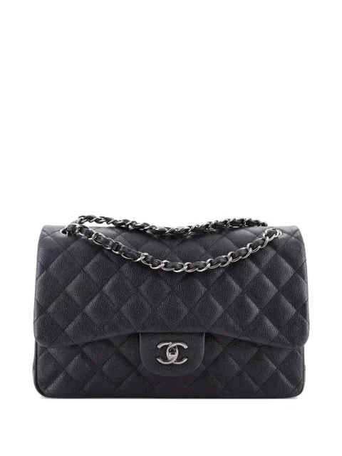 CHANEL Pre-Owned Classic Double Flap Bag Quilted Caviar Jumbo shoulder bag Black 929V2US3MRU4RFWK