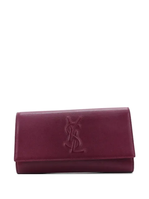 Saint Laurent Pre-Owned Belle de Jour Leather Large clutch bag Purple FOZHD4PU3K0X2N5G