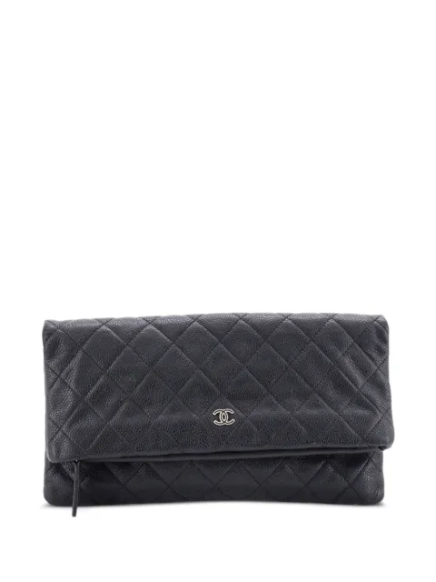 CHANEL Pre-Owned CC Foldover Quilted Caviar clutch bag Black BI4EQY1EZ27OXGQY