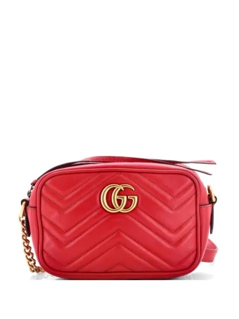 Gucci Pre-Owned GG Marmont Shoulder Bag Matelasse Leather Mini crossbody bag Red BEGDC3PESFJBX0UC
