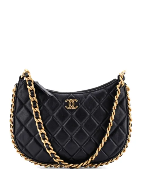 CHANEL Pre-Owned CC Chain Around Quilted Lambskin hobo bag Black 8WSZ8VDNX6H7V6T5