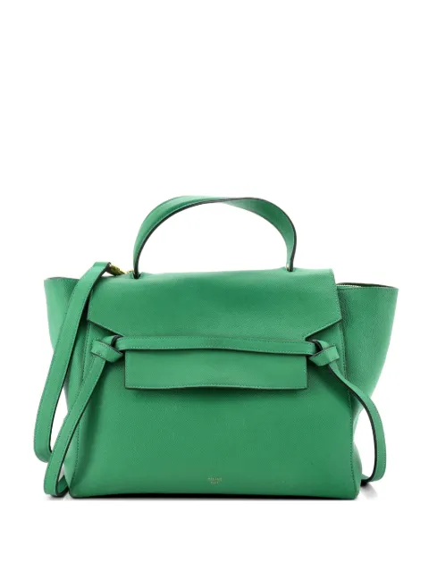 Celine Pre-Owned Belt Bag Textured Leather Mini shoulder bag Green U2ZE6ONVXIZW65VY