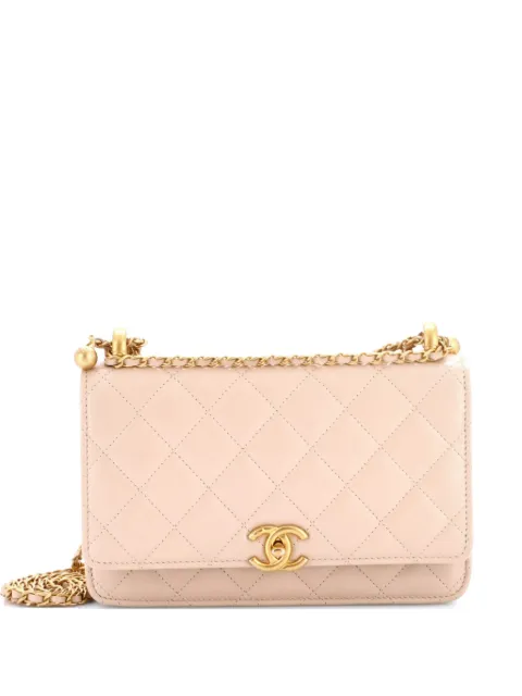 CHANEL Pre-Owned Perfect Fit Wallet on Chain Quilted Calfskin crossbody bag Neutrals OGBI2MGE6PDHSOGJ