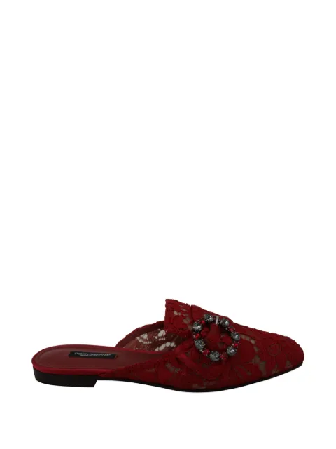 Dolce & Gabbana crystal-embellished lace sandals Red CQ0023AG667