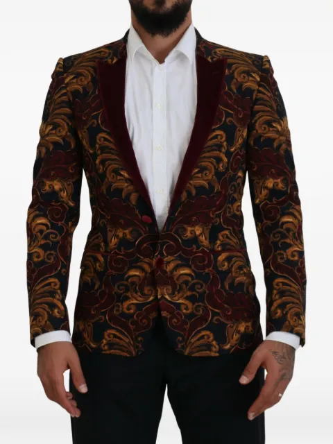 Dolce & Gabbana baroque-print blazer Blue KOS2113