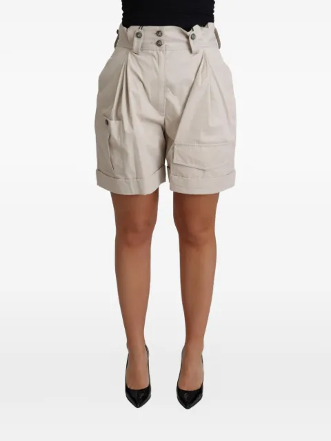Dolce & Gabbana pleated high-waist shorts Neutrals DOL71872
