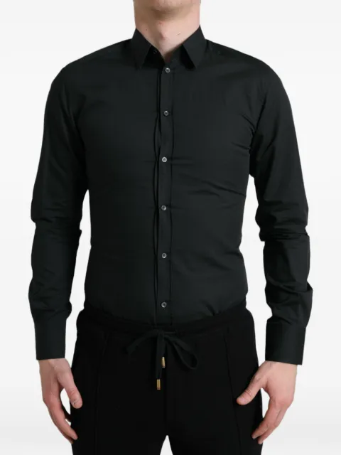 Dolce & Gabbana button-up cotton shirt Black GOLD