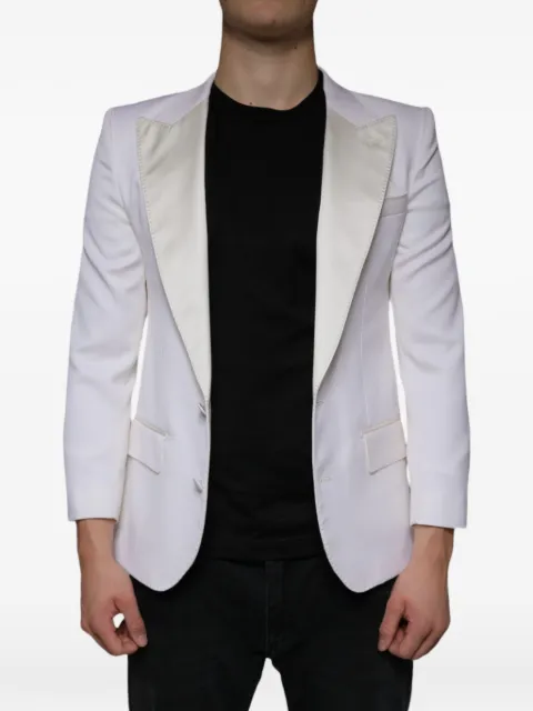 Dolce & Gabbana peaked-lapel single-breasted blazer White F27ADTGDB9M