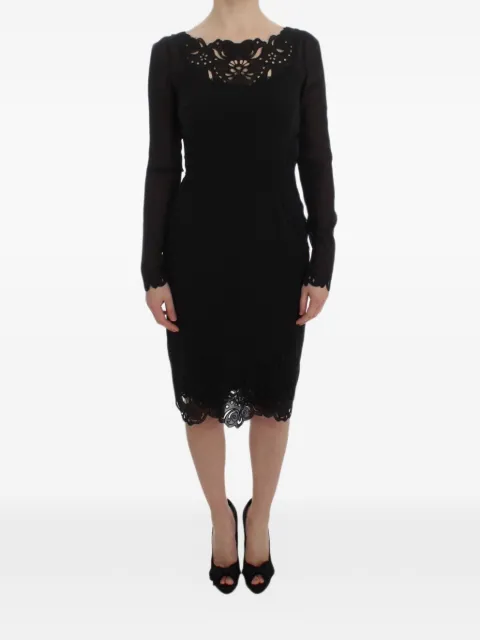Dolce & Gabbana laser-cut silk midi dress Black 10062