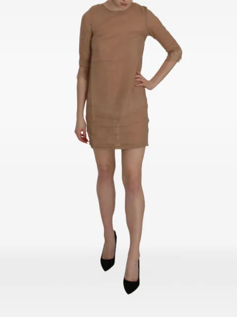 Pink Memories lace-trim chiffon mini dress Neutrals TSH3457