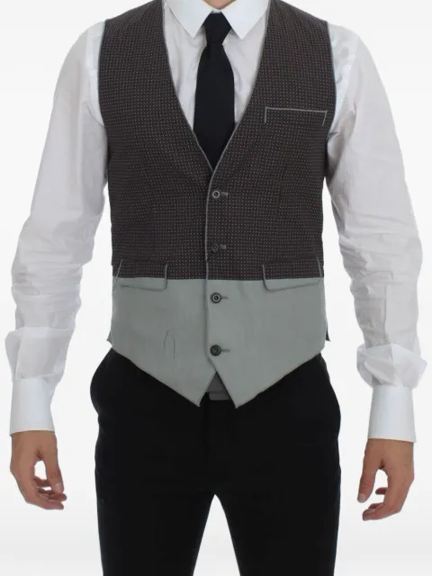 Dolce & Gabbana polka-dot two-tone vest Black GSS15107